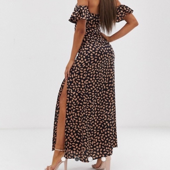 ASOS Koco&K off shoulder maxi dress split size 16 - Picture 2 of 8